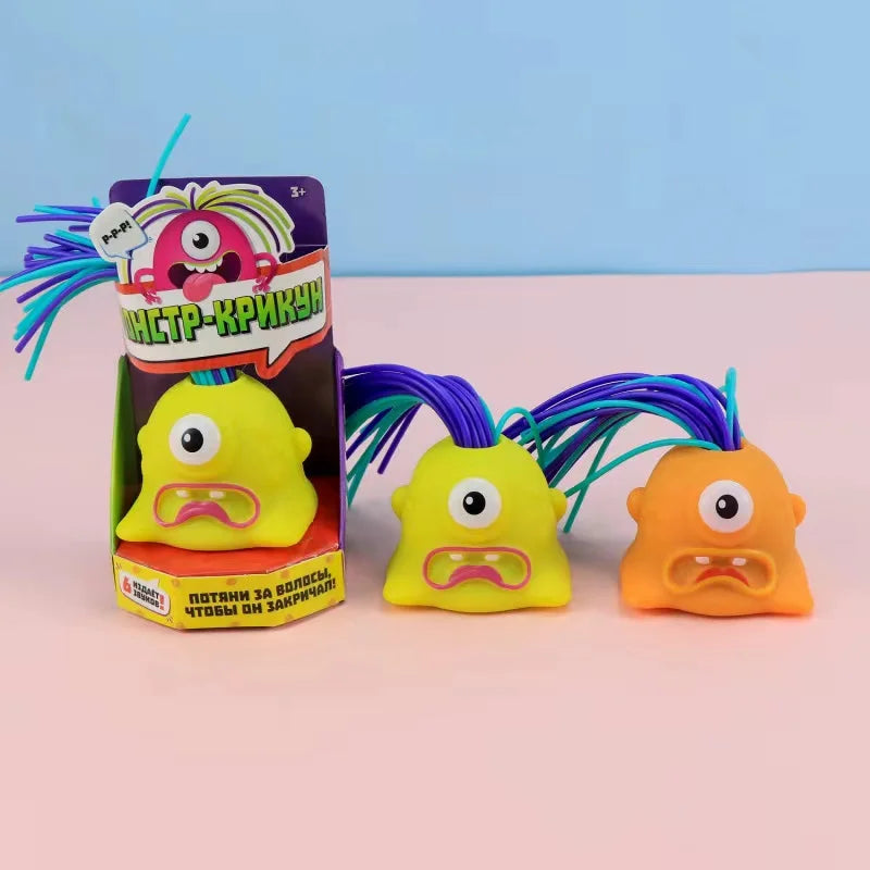 mohctp kpnkyh Pulling hair will make the little monster release the pressure of the new strange children's puzzle small toys