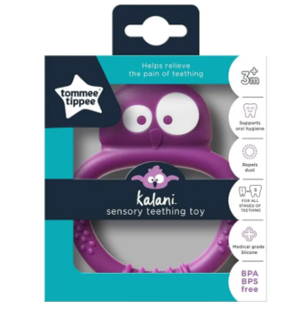 Tommee Tippee Kalani Mini Sensory Teething Toy for Babies, Medical Grade Silicone Teether, 3m+